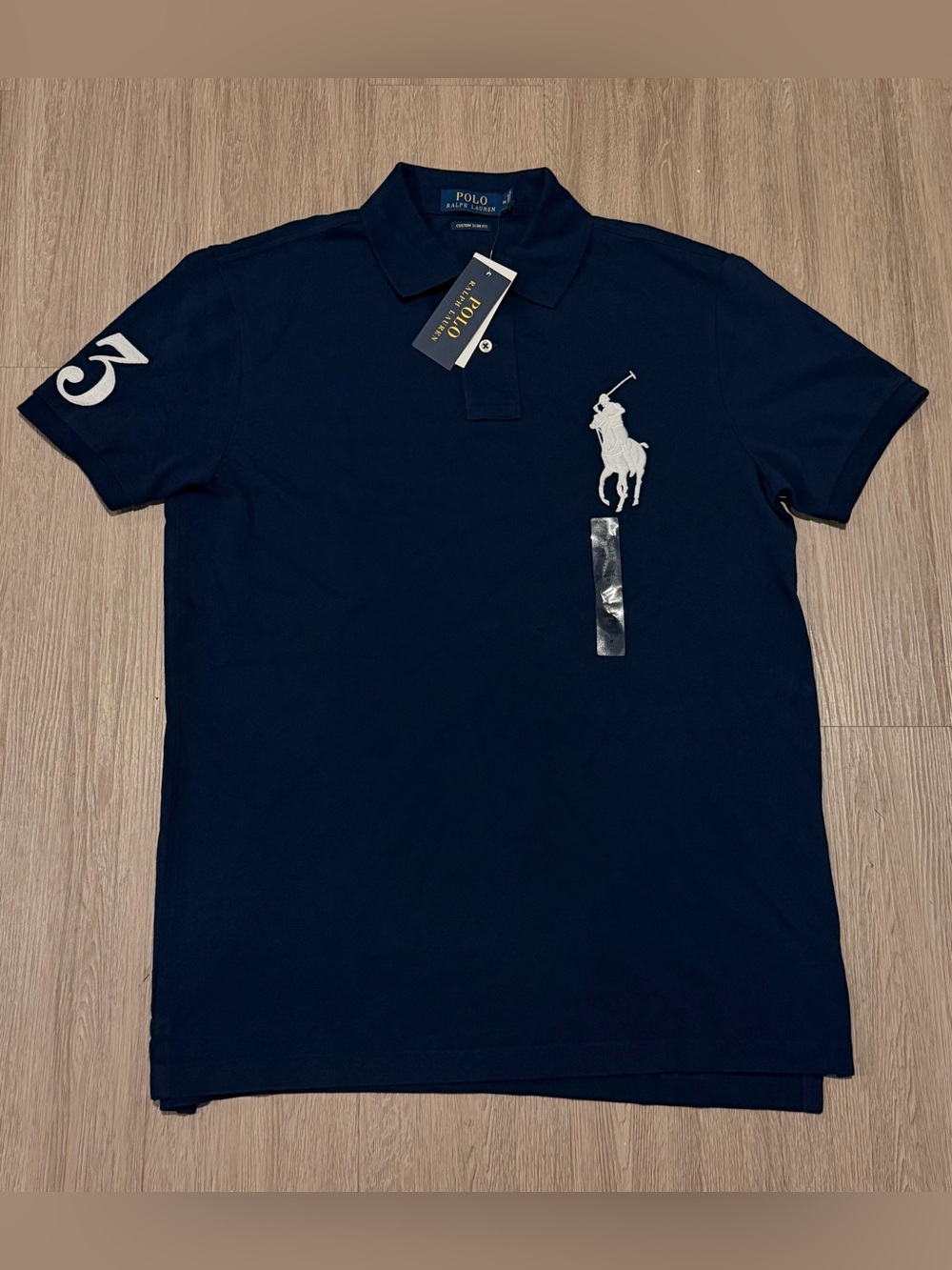 Polo Ralph Lauren Blue Big Pony Mesh Polo Shirt Size M New